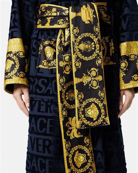 baroque bathrobe versace|Versace hooded robe.